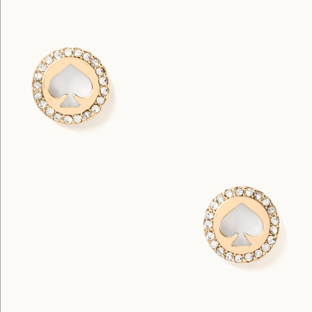 ❤️ NWT Kate Spade spot the ♠️ gold pave halo studs